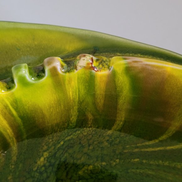 Vintage Mid Century California Original Abstract Green Leaf Ash Tray - Picture 6 of 11